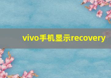 vivo手机显示recovery