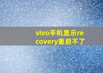 vivo手机显示recovery重启不了