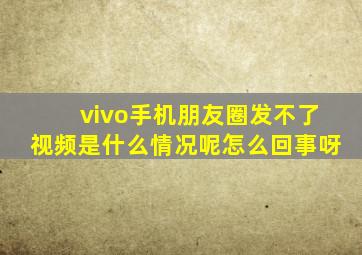 vivo手机朋友圈发不了视频是什么情况呢怎么回事呀