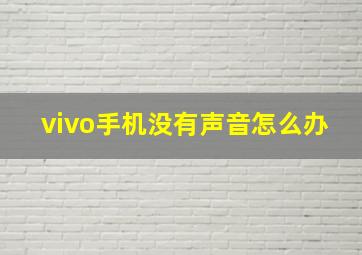 vivo手机没有声音怎么办