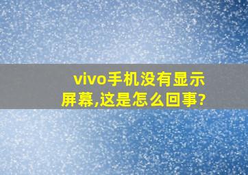 vivo手机没有显示屏幕,这是怎么回事?