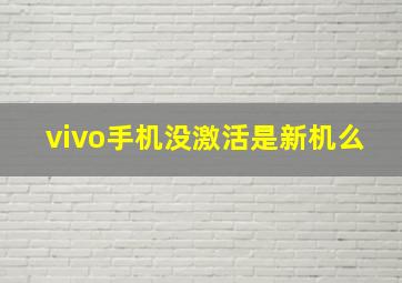 vivo手机没激活是新机么