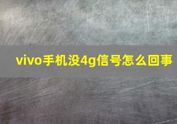 vivo手机没4g信号怎么回事