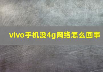 vivo手机没4g网络怎么回事