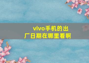 vivo手机的出厂日期在哪里看啊