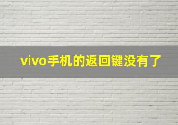 vivo手机的返回键没有了