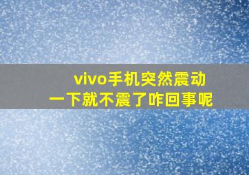 vivo手机突然震动一下就不震了咋回事呢