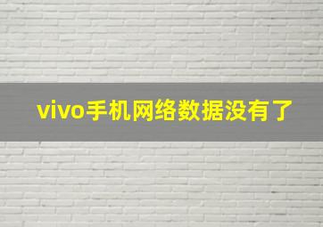 vivo手机网络数据没有了