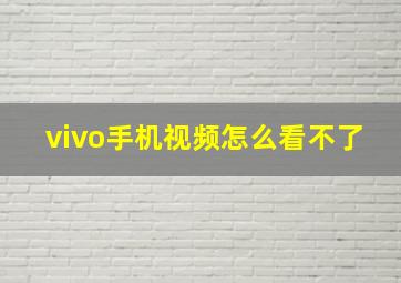 vivo手机视频怎么看不了