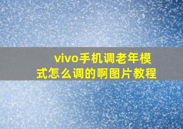 vivo手机调老年模式怎么调的啊图片教程