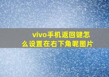 vivo手机返回键怎么设置在右下角呢图片