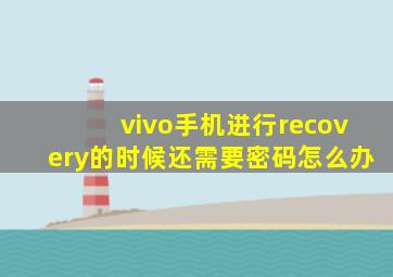 vivo手机进行recovery的时候还需要密码怎么办