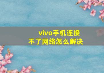 vivo手机连接不了网络怎么解决