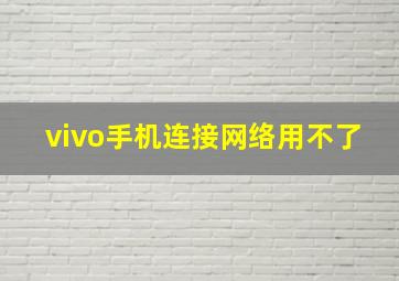 vivo手机连接网络用不了