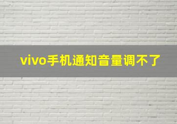 vivo手机通知音量调不了