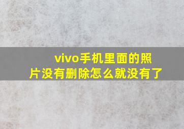 vivo手机里面的照片没有删除怎么就没有了