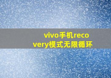 vivo手机recovery模式无限循环