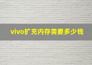 vivo扩充内存需要多少钱