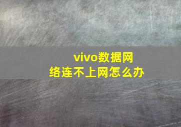 vivo数据网络连不上网怎么办