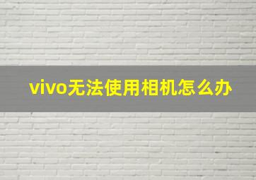 vivo无法使用相机怎么办