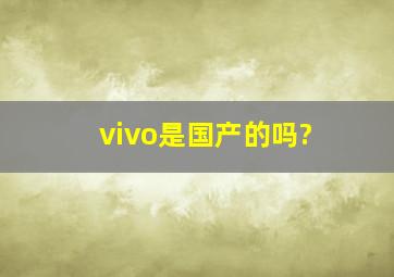 vivo是国产的吗?