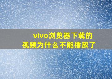 vivo浏览器下载的视频为什么不能播放了