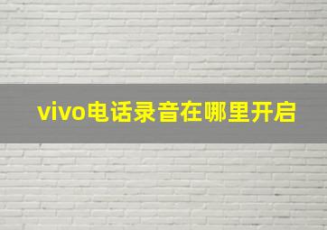 vivo电话录音在哪里开启