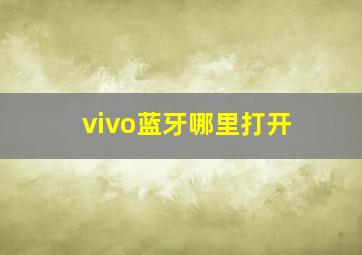 vivo蓝牙哪里打开