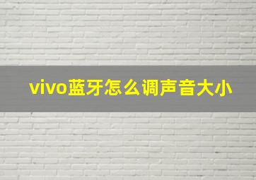 vivo蓝牙怎么调声音大小