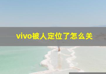 vivo被人定位了怎么关