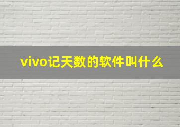 vivo记天数的软件叫什么