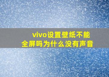 vivo设置壁纸不能全屏吗为什么没有声音