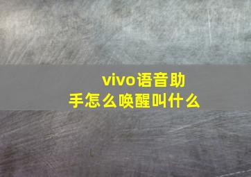 vivo语音助手怎么唤醒叫什么