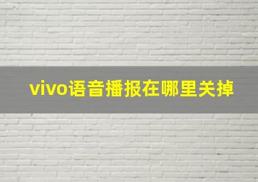 vivo语音播报在哪里关掉