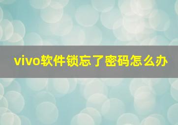 vivo软件锁忘了密码怎么办