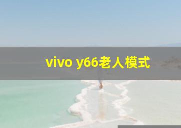 vivo y66老人模式