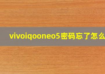 vivoiqooneo5密码忘了怎么办