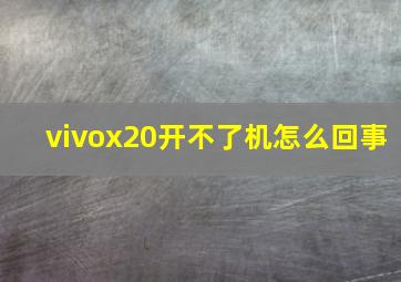 vivox20开不了机怎么回事