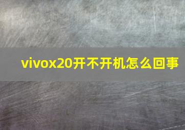 vivox20开不开机怎么回事