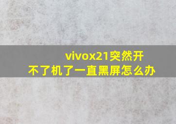 vivox21突然开不了机了一直黑屏怎么办