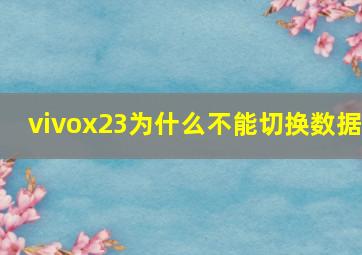 vivox23为什么不能切换数据