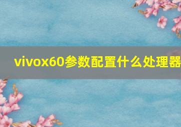 vivox60参数配置什么处理器