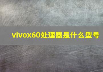 vivox60处理器是什么型号