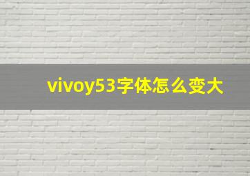 vivoy53字体怎么变大