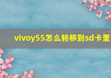 vivoy55怎么转移到sd卡里