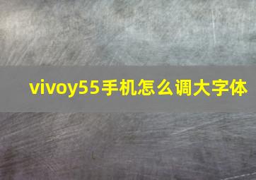 vivoy55手机怎么调大字体