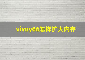 vivoy66怎样扩大内存