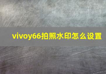 vivoy66拍照水印怎么设置