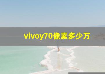 vivoy70像素多少万