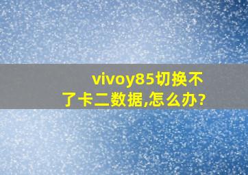 vivoy85切换不了卡二数据,怎么办?